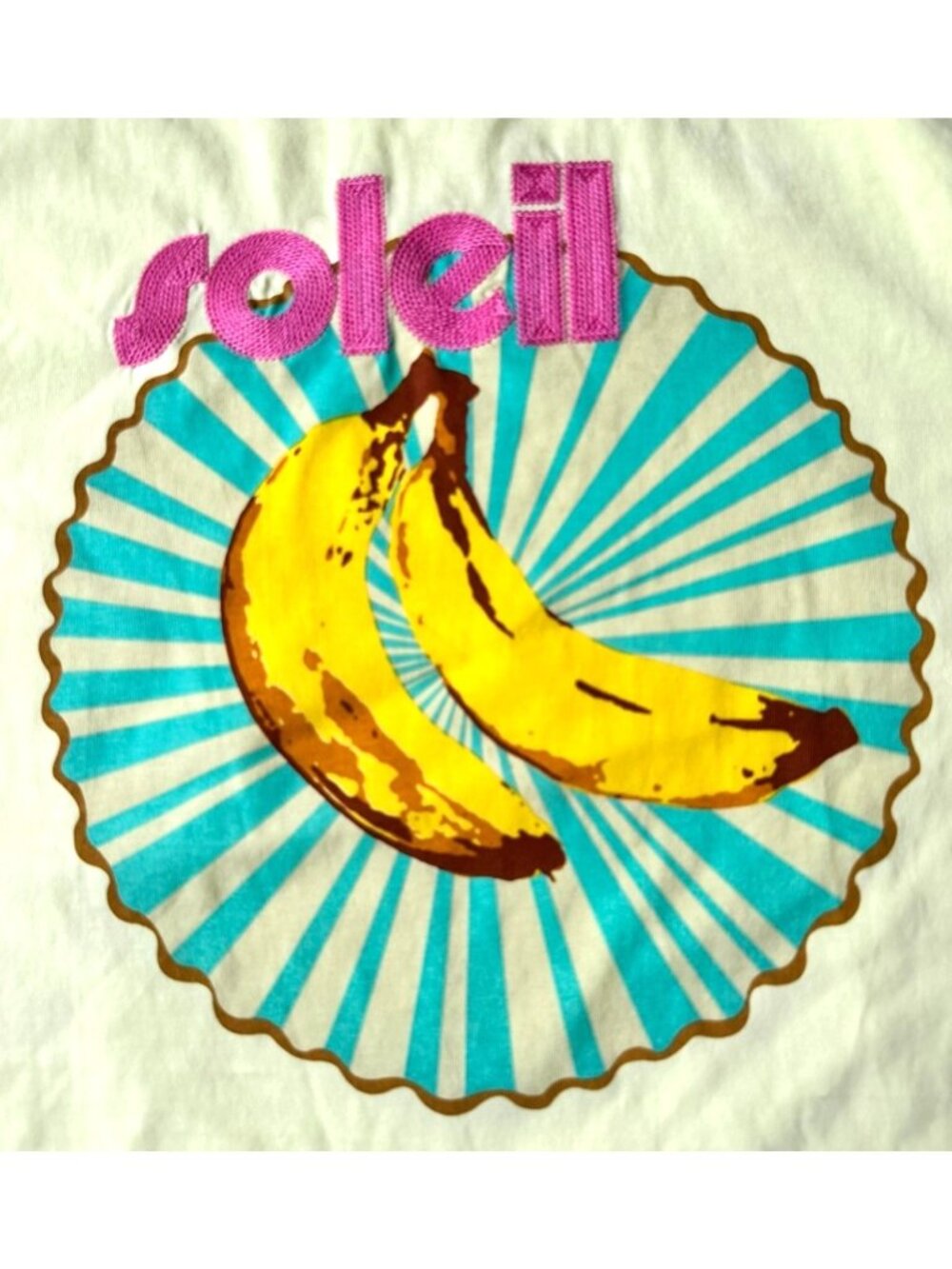 Skies Are Blue Soliel Banana Tee Top XL Yellow Sleeveless Tropical Cruise Vaca